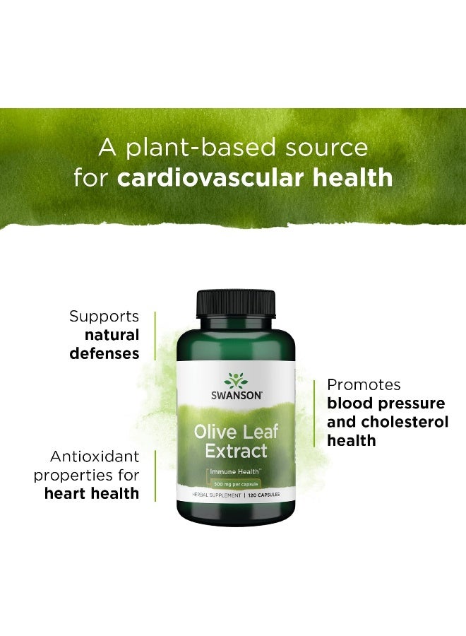 Swanson Herbs Olive Leaf Extract 500mg - 120 Capsules - Image 4