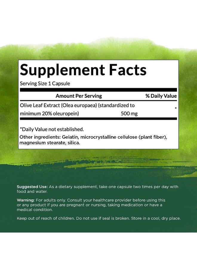 Swanson Herbs Olive Leaf Extract 500mg - 120 Capsules - Image 5