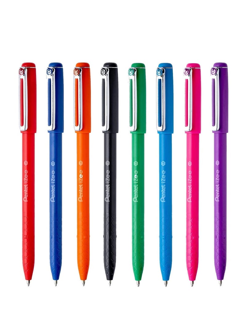 Pentel قلم حبر جاف إيزى 8 قطع رأس 1.0 مم متعدد الألوان - Image 1