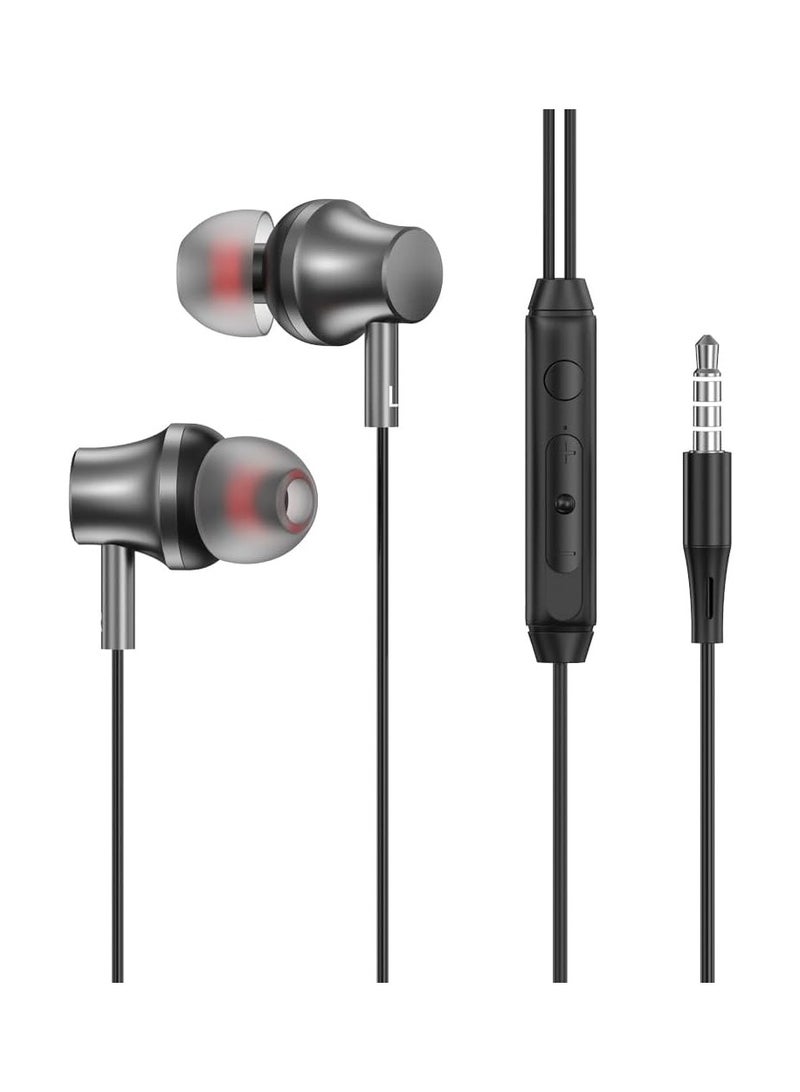Tingwode SV-22 Metal Pure Sound Earphone With Microphone And Comfortable Wearing For Mobile Phone 1.2 M - Gray - Image 1