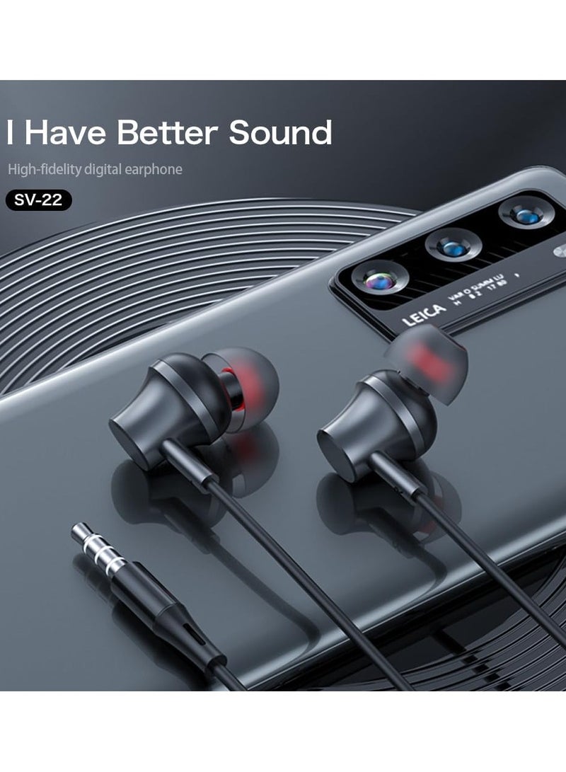 Tingwode SV-22 Metal Pure Sound Earphone With Microphone And Comfortable Wearing For Mobile Phone 1.2 M - Gray - Image 2
