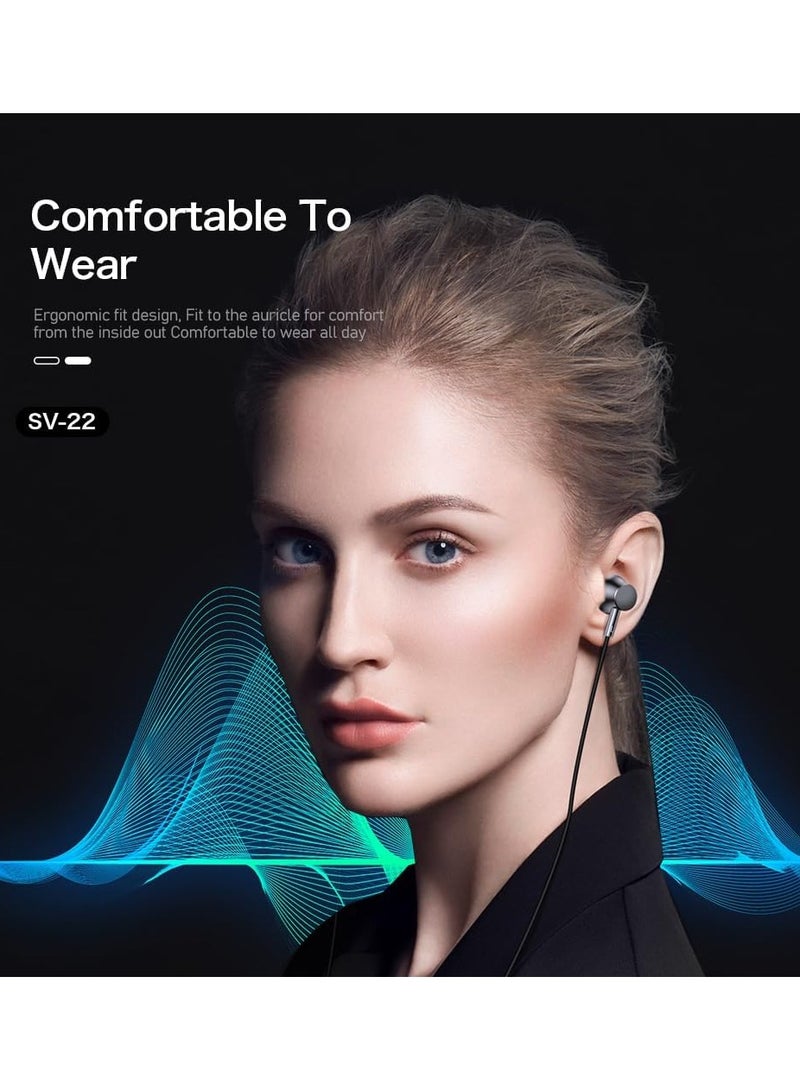 Tingwode SV-22 Metal Pure Sound Earphone With Microphone And Comfortable Wearing For Mobile Phone 1.2 M - Gray - Image 3