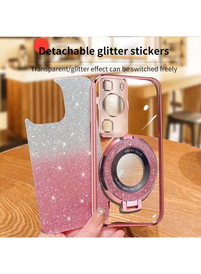 زبون جراب لهاتف Huawei P60، جراب دائري من مادة TPU بحامل لامع متدرج مطلي - Image 4