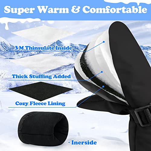 Sarfel Toddler Snow Mittens Toddler Waterproof Gloves Toddler Ski Gloves Waterproof Toddler Gloves 4T Toddler Mittens Ages 2-4 - Image 3