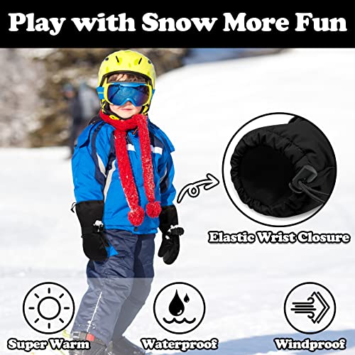 Sarfel Toddler Snow Mittens Toddler Waterproof Gloves Toddler Ski Gloves Waterproof Toddler Gloves 4T Toddler Mittens Ages 2-4 - Image 4