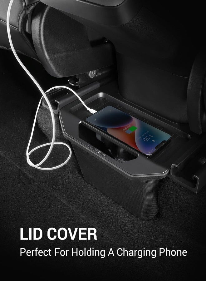 منظم سلة المهملات المُطوّر من BASENOR 2024 لسيارة موديل Y، منظم وحدة التحكم المركزية الخلفية، صندوق خلفي، صندوق تخزين المقعد الخلفي من مادة TPE، سلة مهملات بغطاء مانع للانزلاق، ملحقات موديل Y من الجيل الثاني - Image 5