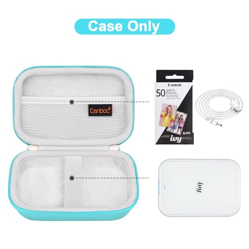 Canboc Hard Case for Canon Ivy 2 1 CLIQ+ CLIQ 2 CLIQ+2 Mini Photo Printer Mobile Wireless Bluetooth Instant Camera Printer, Mesh Bag fit Photo Paper Cable, Mint Green - Image 2