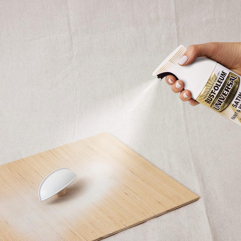 Rust-Oleum Universal Satin Paint and Primer in One, White, 12 Ounce - Image 5