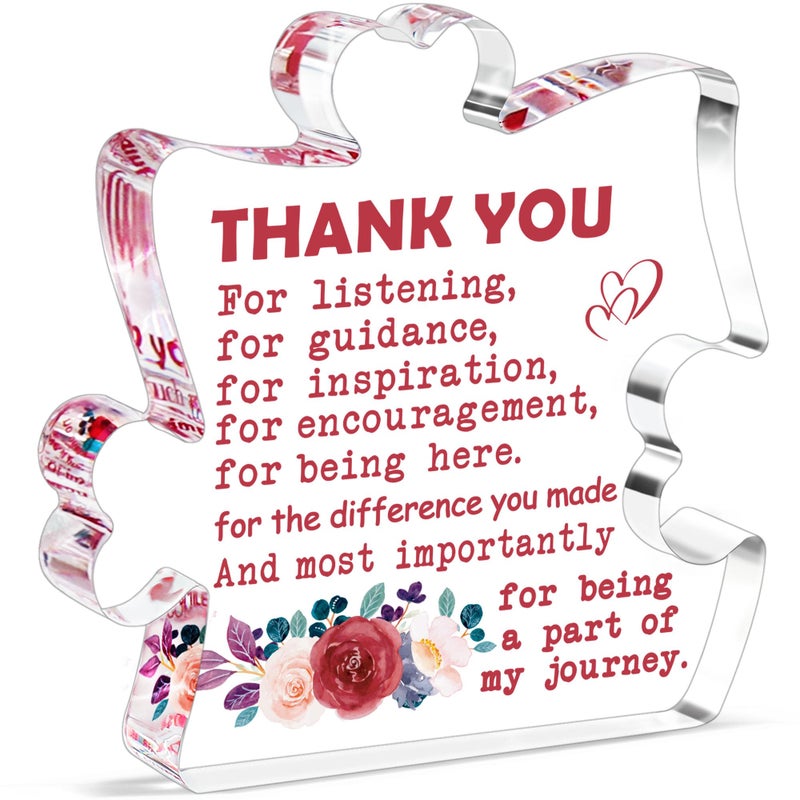 BdayPtion Thank You Gifts for Women  Boss Teacher Appreciation Gifts  Therapist Gifts  Coworkers Thank You Gifts  Thank You Acrylic Decoration Sign/Plaque  - Image 1