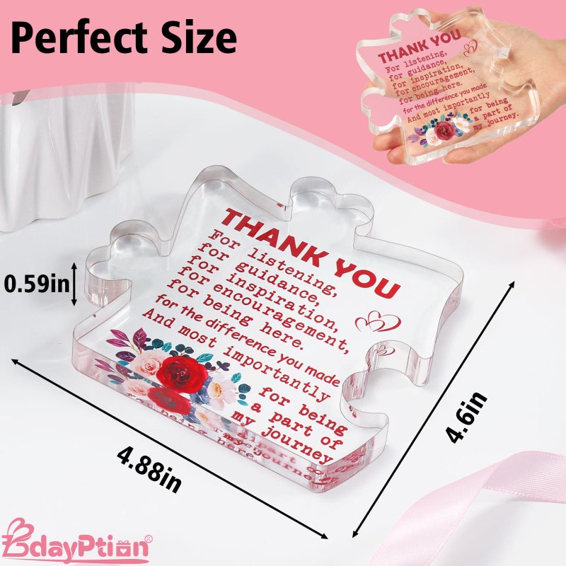 BdayPtion Thank You Gifts for Women  Boss Teacher Appreciation Gifts  Therapist Gifts  Coworkers Thank You Gifts  Thank You Acrylic Decoration Sign/Plaque  - Image 2