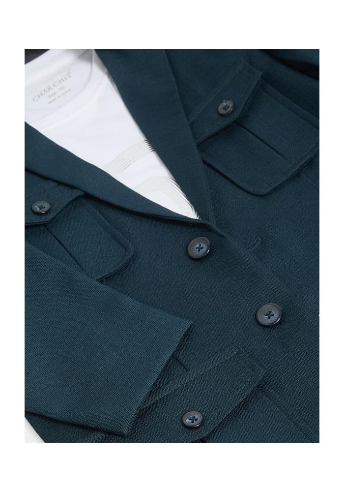 CHARCHIT Boys Regular Fit Plain Blazer and T-Shirt - Turquoise Blue - Image 4