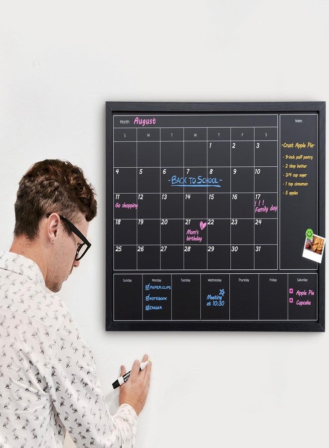 Aitakatta 3-in-1 Chalkboard Calendar for Wall, Magnetic Monthly & Weekly Calendar, 31.5x23.6 inches Blackboard for Wall with Black Wood Frame, Hanging Chalkboard for Decor/Memo(YL+ZL-HB-BK,6080) - Image 3