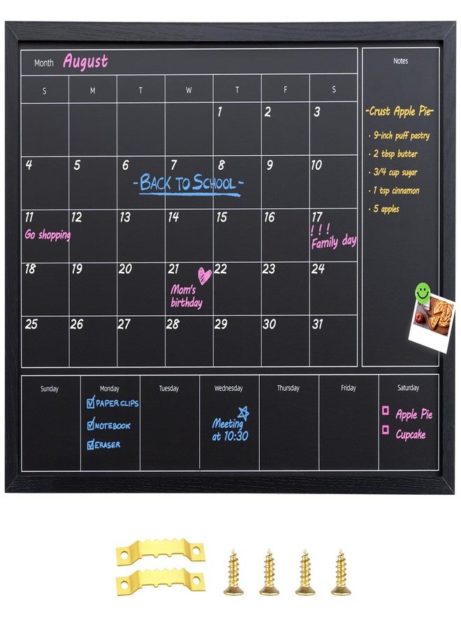 Aitakatta 3-in-1 Chalkboard Calendar for Wall, Magnetic Monthly & Weekly Calendar, 31.5x23.6 inches Blackboard for Wall with Black Wood Frame, Hanging Chalkboard for Decor/Memo(YL+ZL-HB-BK,6080) - Image 1