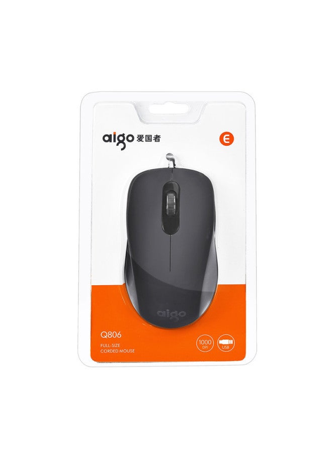 Genuine Love Q822 Computer Wired Mouse Universal USB Interface Equipment Office Home Business-Color:Patriot Q806 Mouse Wired - Image 1