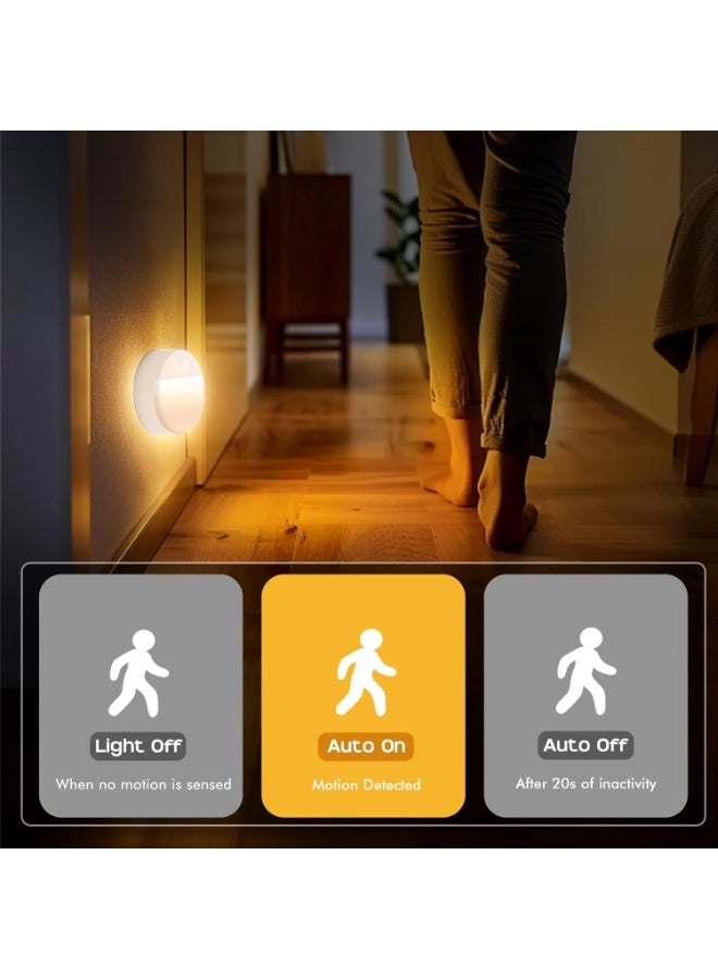 3 Pack Motion Sensor Stair Light for Indoor, Battery Operated Closet Lights, Led Stick On Puck Lighting Night Lamp, Motion Activated Lamps for Step, Cabinet, Hallway, Bathroom - Image 3