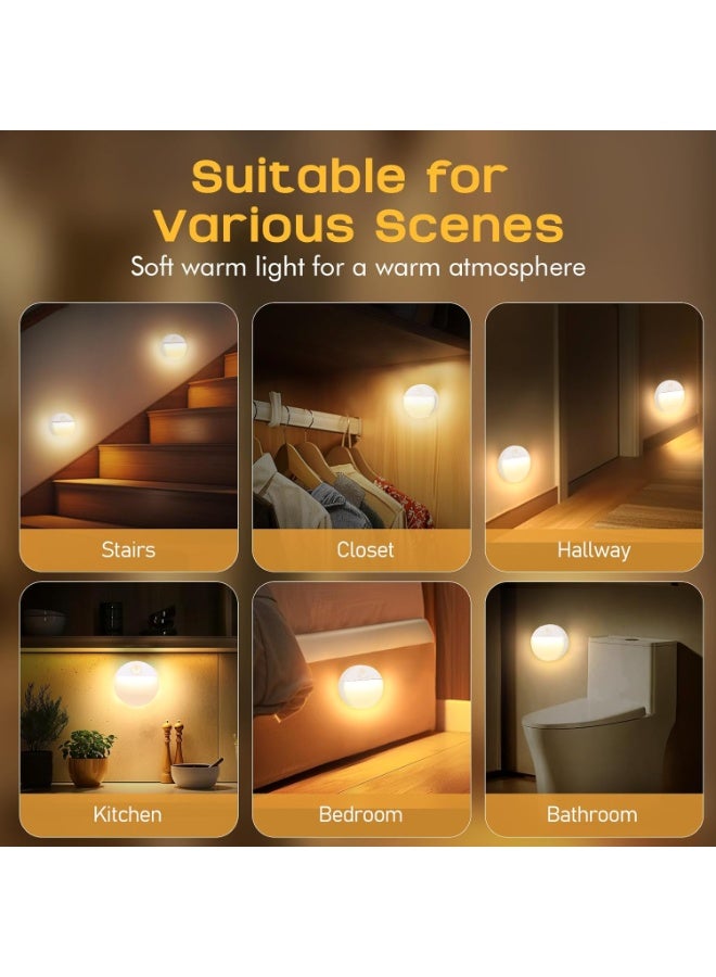 3 Pack Motion Sensor Stair Light for Indoor, Battery Operated Closet Lights, Led Stick On Puck Lighting Night Lamp, Motion Activated Lamps for Step, Cabinet, Hallway, Bathroom - Image 4