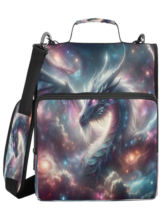 Kigai Galactic Dragon 3 Ring Zipper Binder with Handle & Shoulder Strap Trapper Keeper Expanding File Multiple Pockets Binder Organizer - Image 1