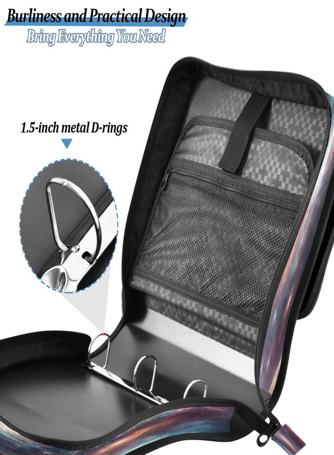 Kigai Galactic Dragon 3 Ring Zipper Binder with Handle & Shoulder Strap Trapper Keeper Expanding File Multiple Pockets Binder Organizer - Image 5