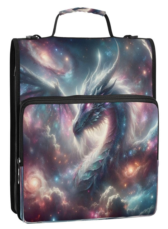 Kigai Galactic Dragon 3 Ring Zipper Binder with Handle & Shoulder Strap Trapper Keeper Expanding File Multiple Pockets Binder Organizer - Image 2
