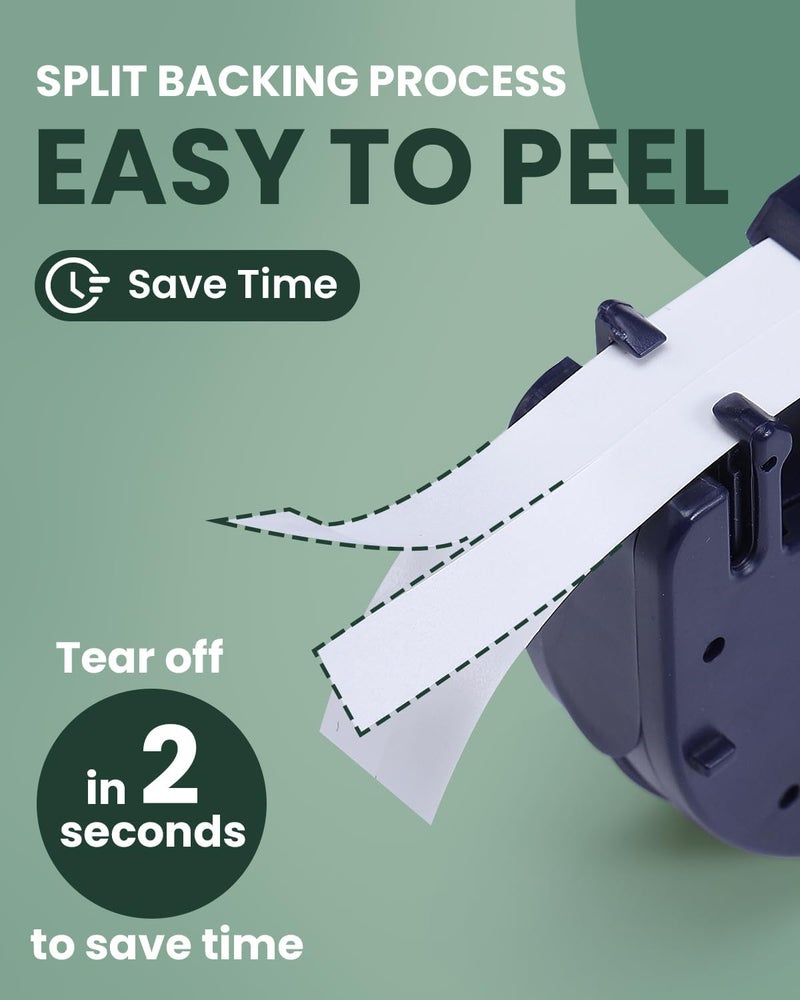 لايبل كينجدوم شريط ملصقات بديل متوافق مع طابعة Dymo Letratag White Paper Refill 91330 10697، 1/2 بوصة × 13 قدمًا، 12 مم × 4 أمتار، شريط ملصقات أسود على أبيض لطابعة Dymotag Lt-100H Plus، عبوة من 5 قطع - Image 4