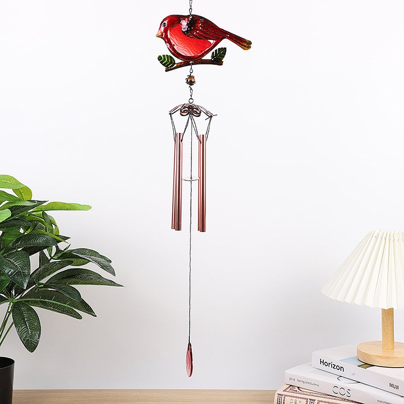 Bird Garden Wind Chimes Creative Design Metal Glass Painted Wind Chimes For Home Garden Courtyard Decoration - Image 3