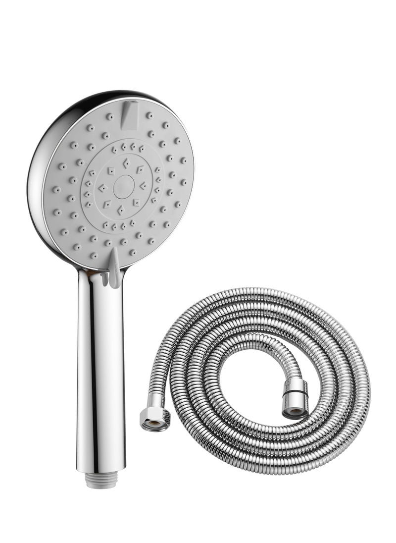BRIMIX - BRIMIX High Pressure Handheld Massage Shower Head with Hose Spray Modes Rainfall Spa Increase Pressure Self Cleaning Powerful 3 Settings Hand Shower - Image 1