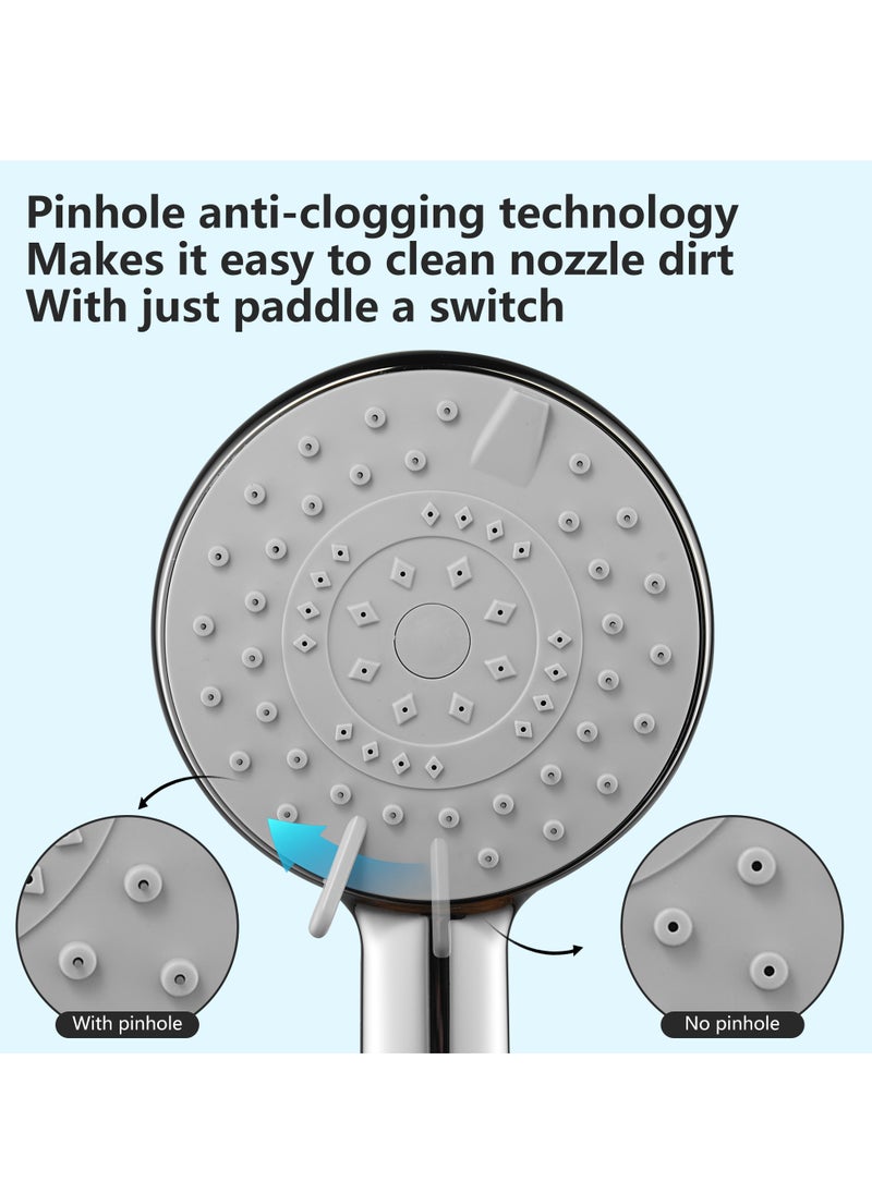 BRIMIX - BRIMIX High Pressure Handheld Massage Shower Head with Hose Spray Modes Rainfall Spa Increase Pressure Self Cleaning Powerful 3 Settings Hand Shower - Image 1