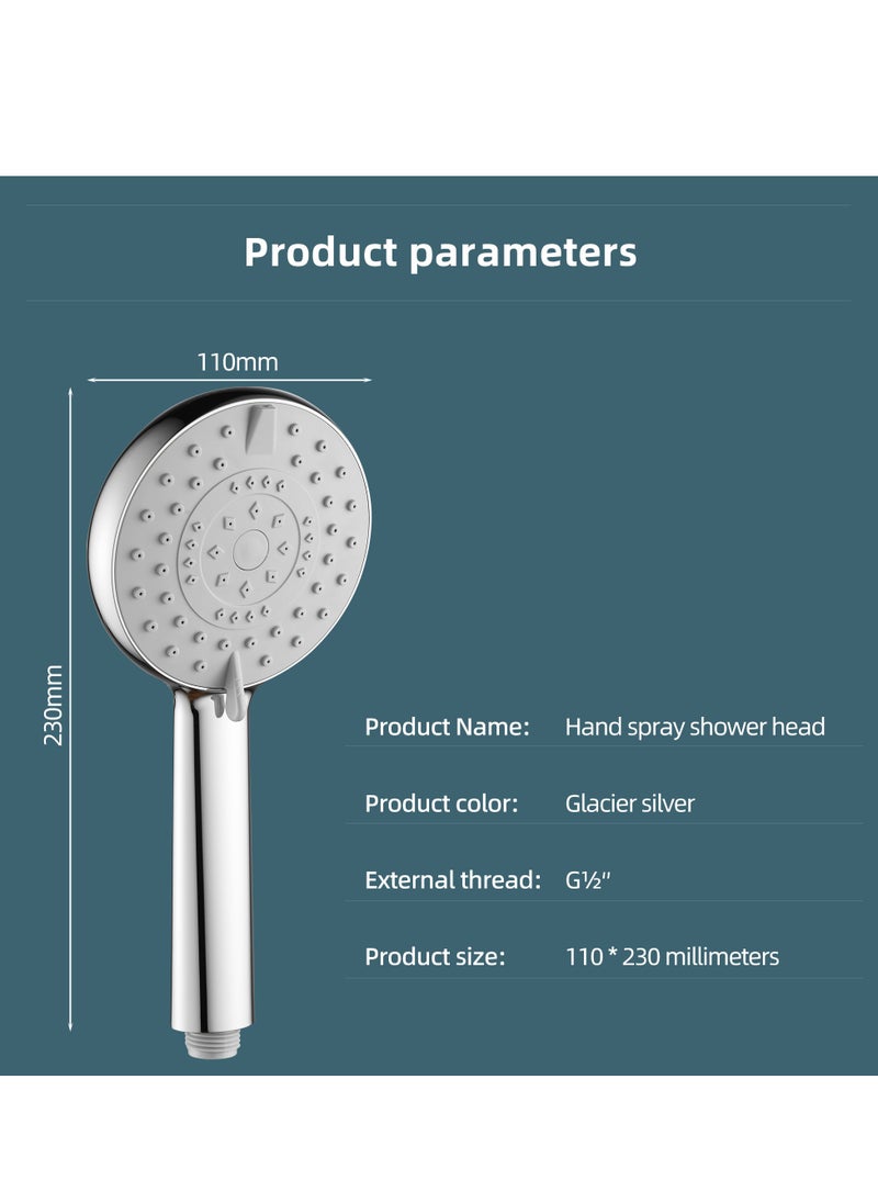 BRIMIX - BRIMIX High Pressure Handheld Massage Shower Head with Hose Spray Modes Rainfall Spa Increase Pressure Self Cleaning Powerful 3 Settings Hand Shower - Image 1