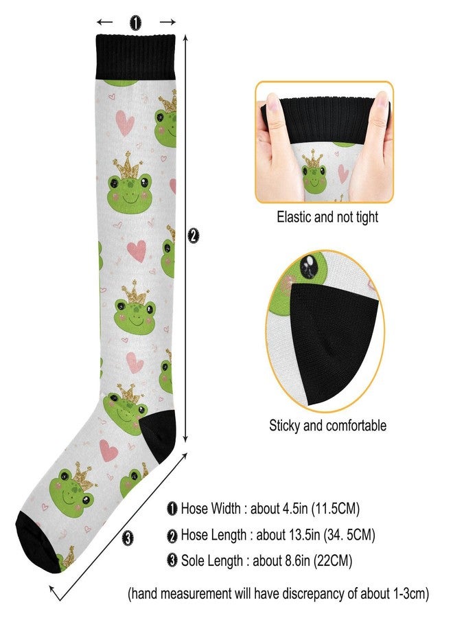 Wusikd Cute Frogs Crowns Compression Socks for Women and Men Circulation Long Socks for Athletic Running 1 - Image 5