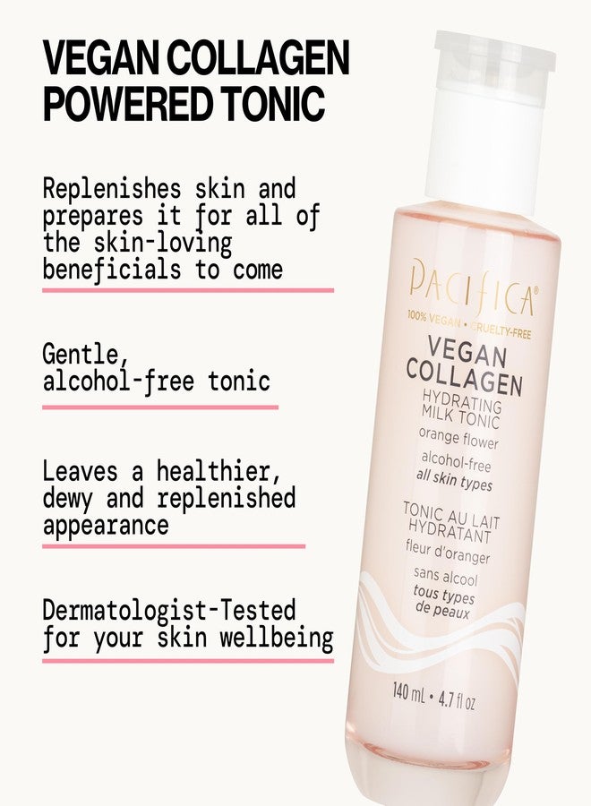 Pacifica Vegan Collagen Hydrating Milk Tonic - Alcohol-Free Milky Toner & Essence Moisturizing Vegan Collagen Face Tonic w/Hyaluronic Acid, Chamomile Jasmine All Skin Types Vegan Dermatologist Tested - Image 3