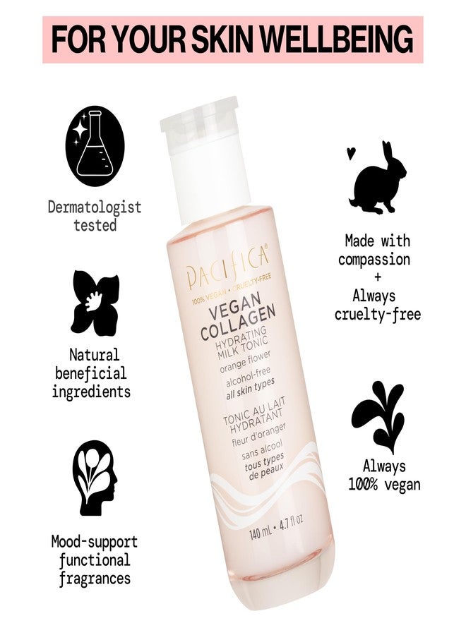 Pacifica Vegan Collagen Hydrating Milk Tonic - Alcohol-Free Milky Toner & Essence Moisturizing Vegan Collagen Face Tonic w/Hyaluronic Acid, Chamomile Jasmine All Skin Types Vegan Dermatologist Tested - Image 2