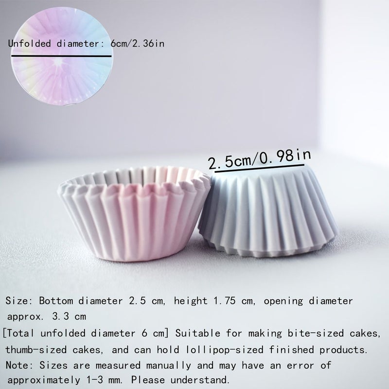 Starry Sky Mini Mushroom Cake Mold 100pcs Paper Cup Baking Liners 0.98inch - Image 3
