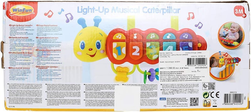 WinFun -Baby Toy Light Up Musical Caterpillar - Image 2