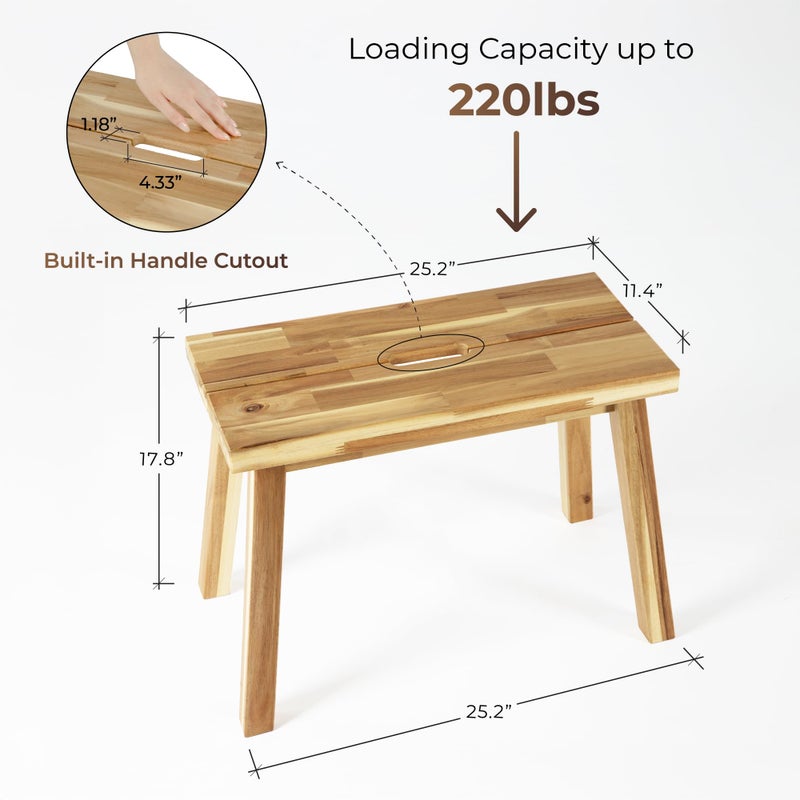 ARROWSTONE Solid Wood Bench for Entryway, Make Up Bench, Bed Bench, Dining, Plant Stand - Wooden Bench Indoor (26 inches) - Image 2