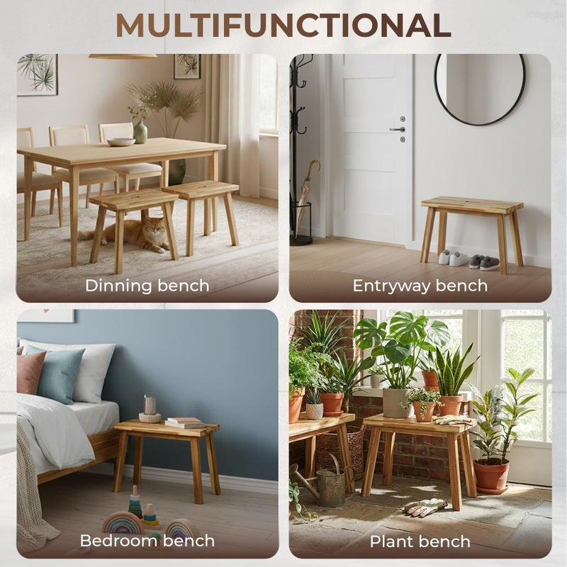 ARROWSTONE Solid Wood Bench for Entryway, Make Up Bench, Bed Bench, Dining, Plant Stand - Wooden Bench Indoor (26 inches) - Image 3