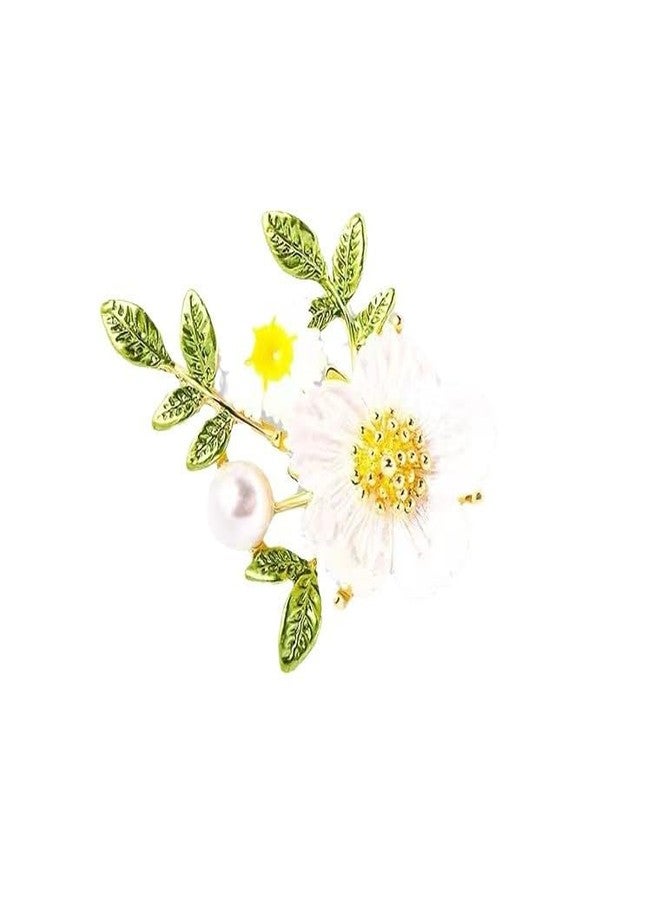 MASTYLE® Flower Shell Brooch All-Match Pin Accessory for Women Dress Shirt Blazer | White - Image 1