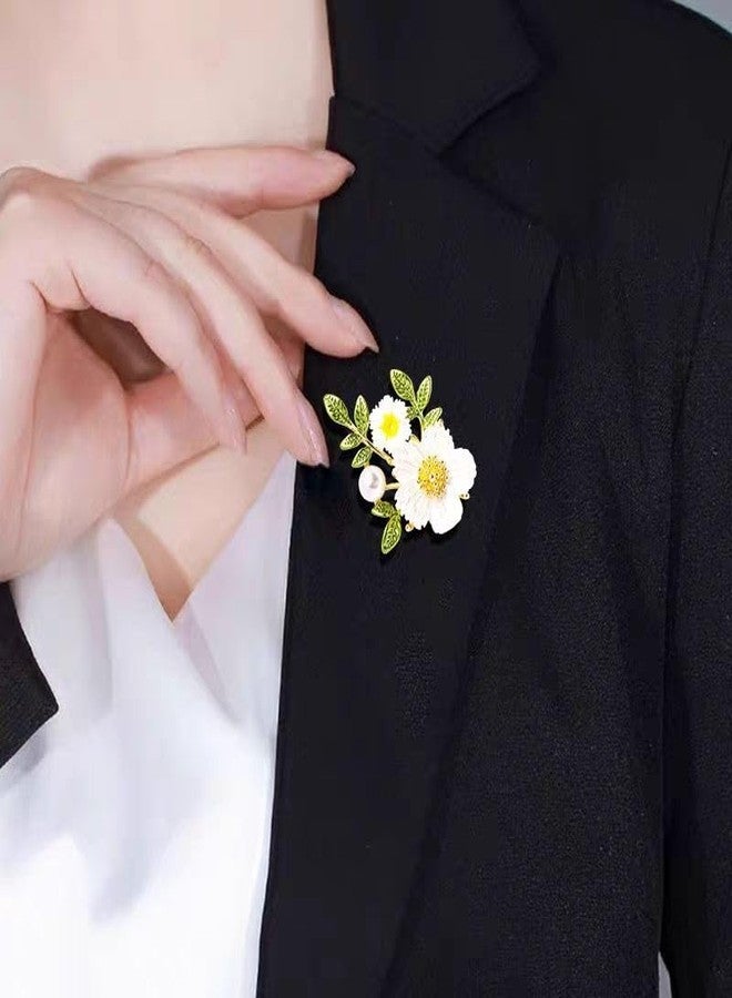MASTYLE® Flower Shell Brooch All-Match Pin Accessory for Women Dress Shirt Blazer | White - Image 2