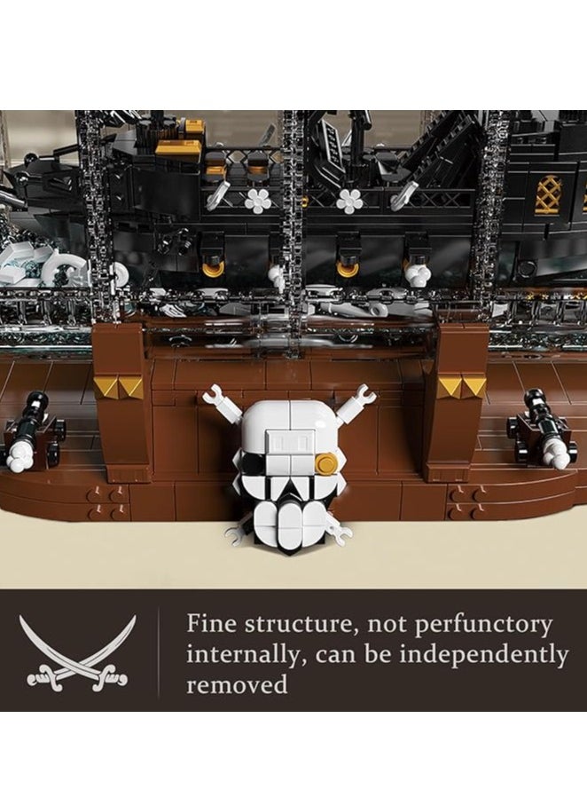 mould king 10065 Educational Drift Bottle with Black Pearl Ship Building Blocks Set, Pirate Ship in Bottle Model Building Kit with Display Stand, Collectible Bottle Toy for Boys Girls Adults (2206 Pieces)  - Image 4