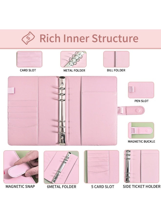 100 Envelopes Money Saving Binder A5 Savings Challenge Book Easy and Fun Way to Save Money—Pink - Image 4