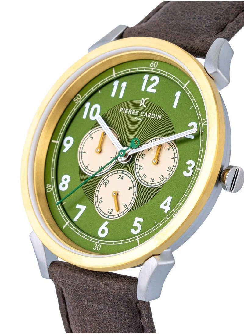 pierre cardin Pierre Cardin Stainless Steel Analog Men's Watch With Brown Leather Band CPI.2071  - Image 2