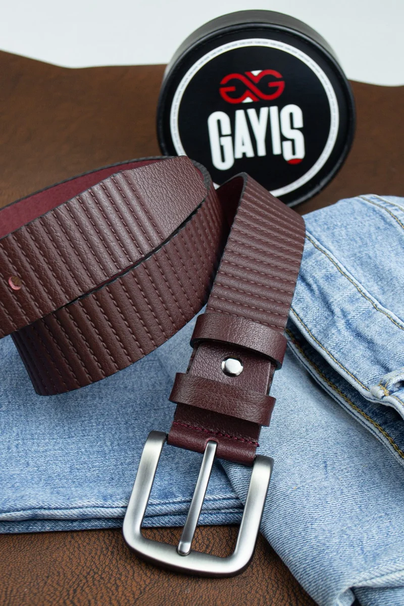 Gayış Gaış Special Boxed| Premium 100% Leather | Men's Denim-Fabric Trouser Belt | Soft Italian Leather Belt