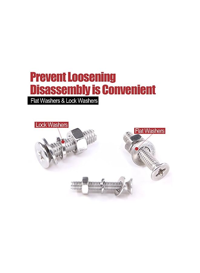 Hilitchi 705-Pcs M3 M4 M5 Phillips Flat Head Machine Screws Bolts Nuts Flat and Lock Washers Assortment Kit, 304 Stainless Steel, 8 to 20mm Length, Full Thread - Image 5