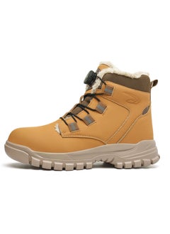 VICTGOAL Brown Winter cotton high top Kevlar sole work shoes, steel toe shoes, safety shoes, workwear boots,brown  - Image 1
