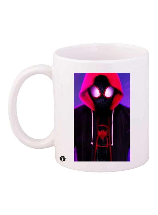 Cartoon Printed Coffee Mug White/Black/Red 11ounce