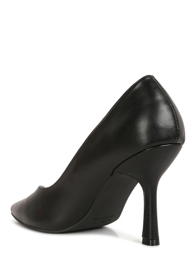 London Rag Point Toe Stiletto Heeled Pumps in Black