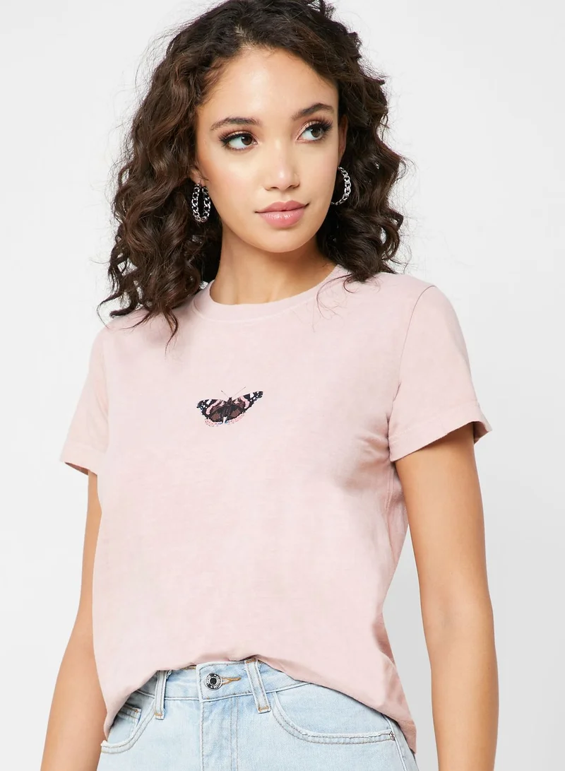 TOPSHOP Butterfly Print T-Shirt
