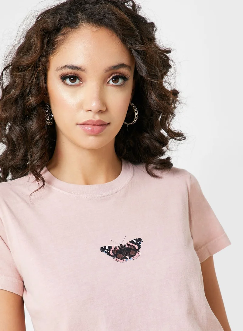 TOPSHOP Butterfly Print T-Shirt