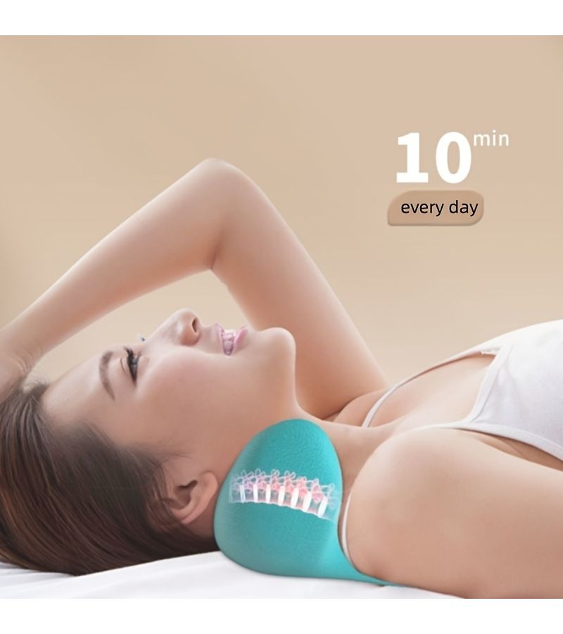 1 Pink Cervical Shoulder and Neck Massage Pillow Physical Traction Support for Home Car Portable Relaxation - Image 5