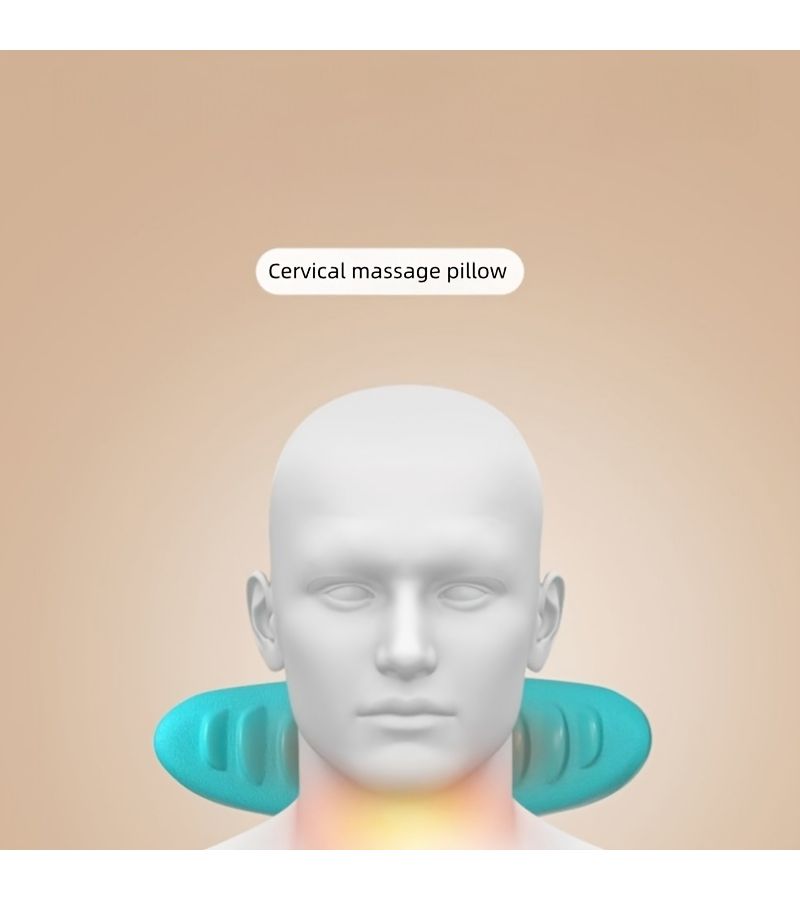 1 Pink Cervical Shoulder and Neck Massage Pillow Physical Traction Support for Home Car Portable Relaxation - Image 3