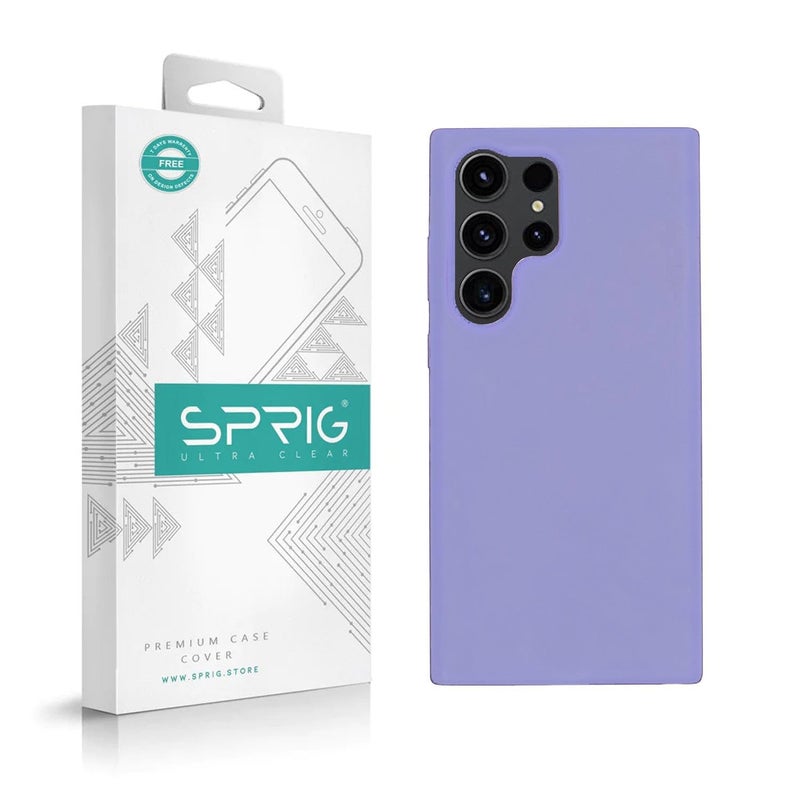 SPRIG Compatible with Samsung Galaxy S24 Ultra Phone Liquid Silicone Premium Back Cover Drop Tested Shock Proof Mobile Case for Men Women Boys and Girls with Camera Protection Light Purple
